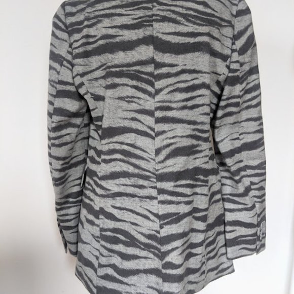 Moschino Grey Tiger/ Zebra Print Blazer - Picture 4 of 7